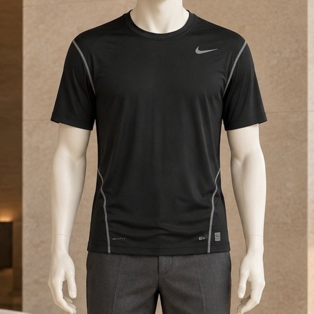 Nike Mens Pro Combat Compression Shirt Black Dri-FIT Short Sleeve Large